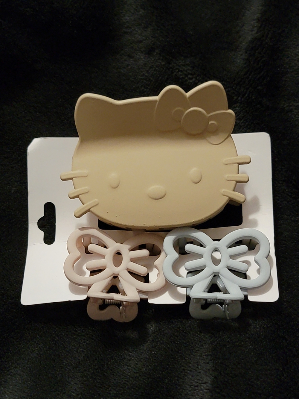 Kitty Style Beige Silicone Hair Ckaw/Clip Set